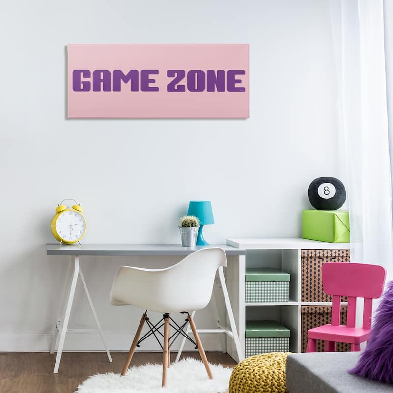 Stupell Game Zone Purple & Pink Canvas Wall Art Design By Yass Naffas Designs
