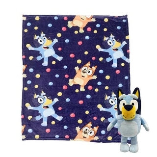 Bluey Hooray Silk Touch Throw Blanket with Hugger Pillow
