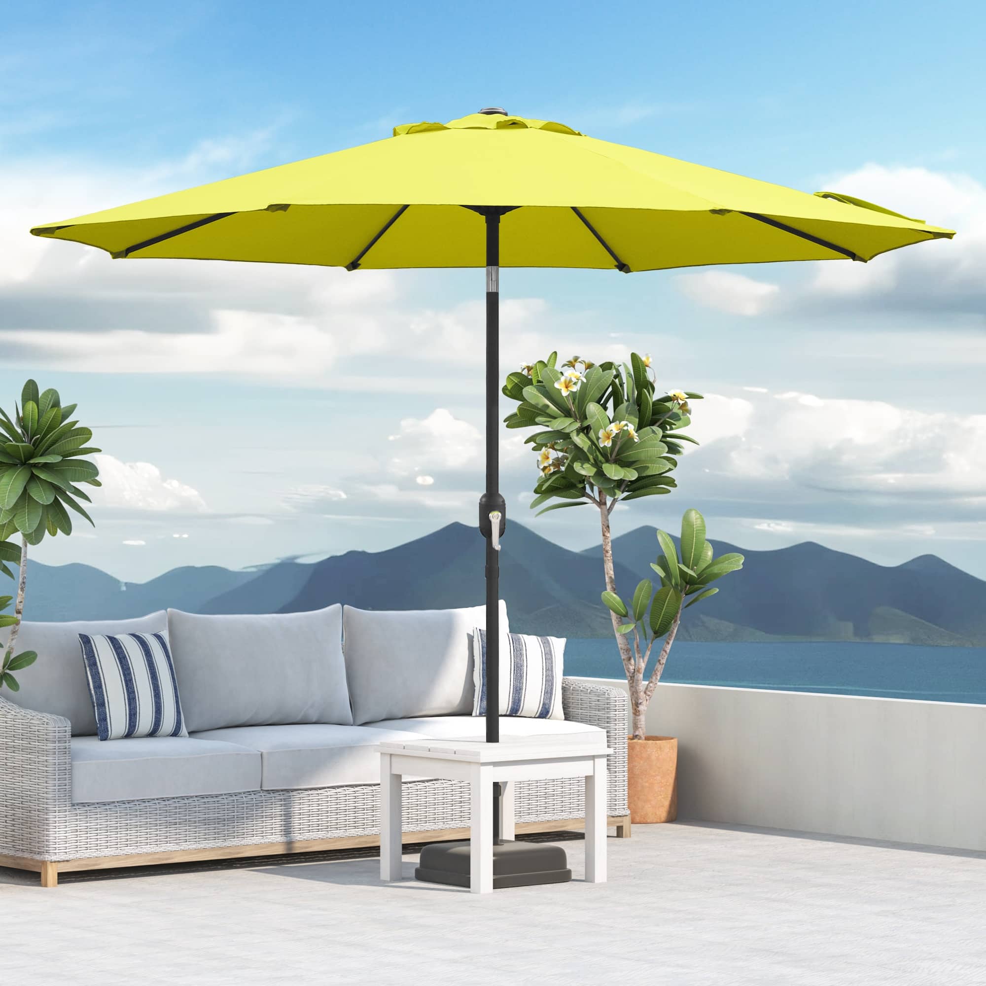 green patio umbrella canada Tilt Its broad canopy provides generous shade while the marine Maypex 9-foot Crank and Tilt