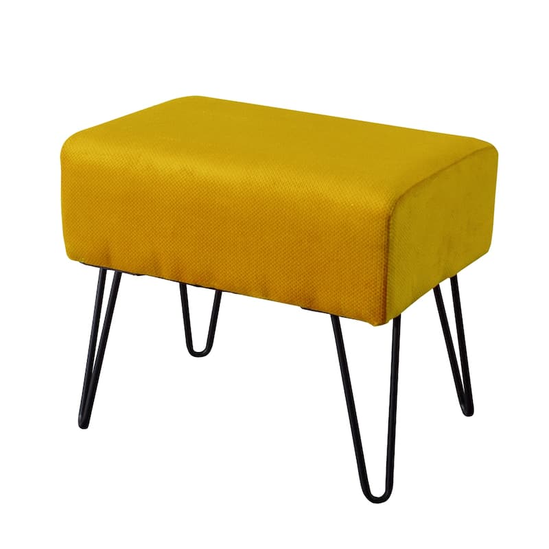 Serenta Milliken Plush Ottoman, 19" x 13" x 17" H