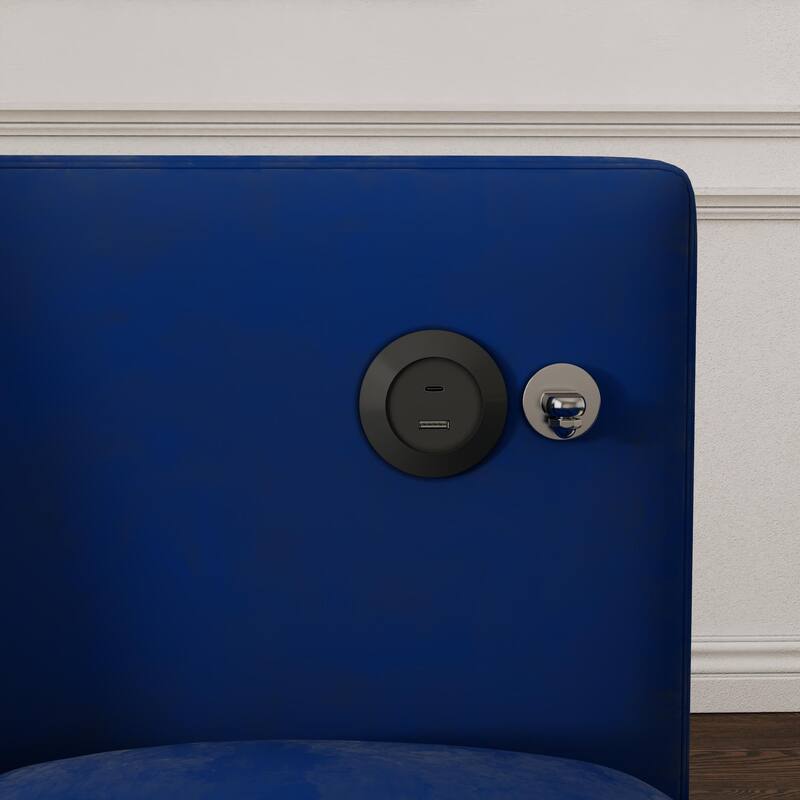 27.56" Velvet 2-Seater Sleeper Sofa Chair with USB Ports, Reclining Angles And Storage