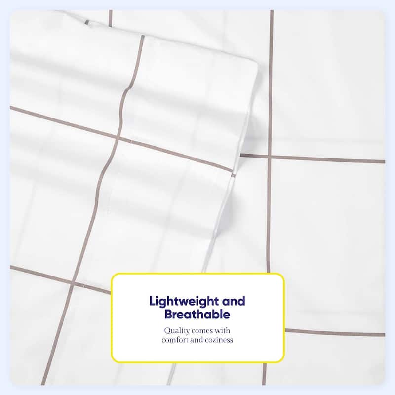 6 Piece Loft Collection Modern Classic Pinstripe Bed Sheet Sets