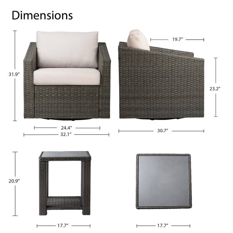 Oakley Outdoor Wicker Patio Furniture Swivel Chair