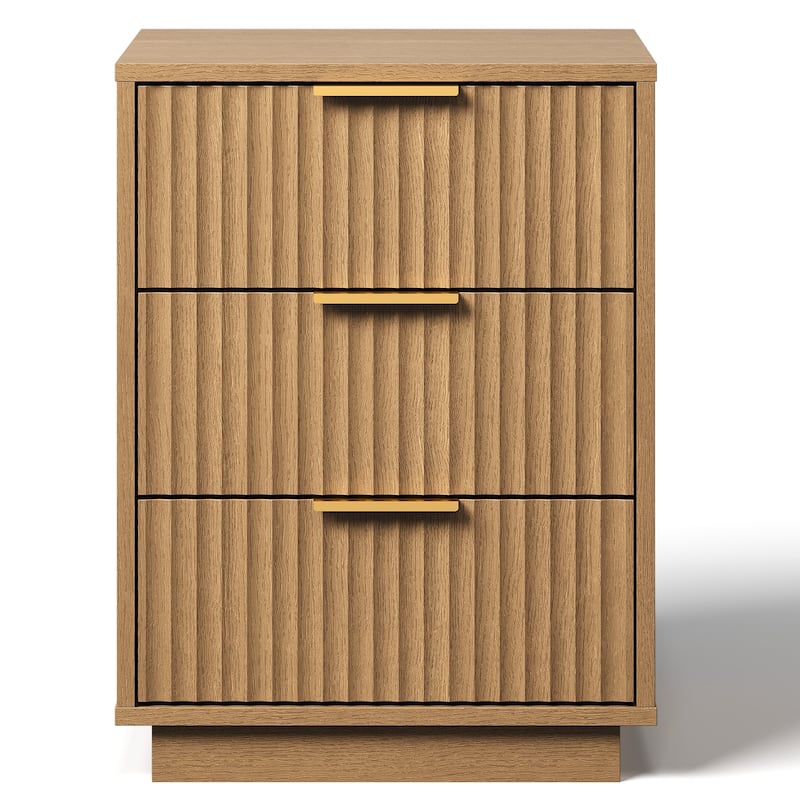 3-Drawer Nightstand for Bedroom - Natural