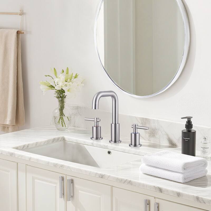 WOWOW 8 in. Widespread Double Handle Bathroom Faucet