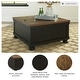 preview thumbnail 4 of 14, Valebeck Black/Brown Casual Square Lift Top Cocktail Table - 36" W x 36" D x 18" H
