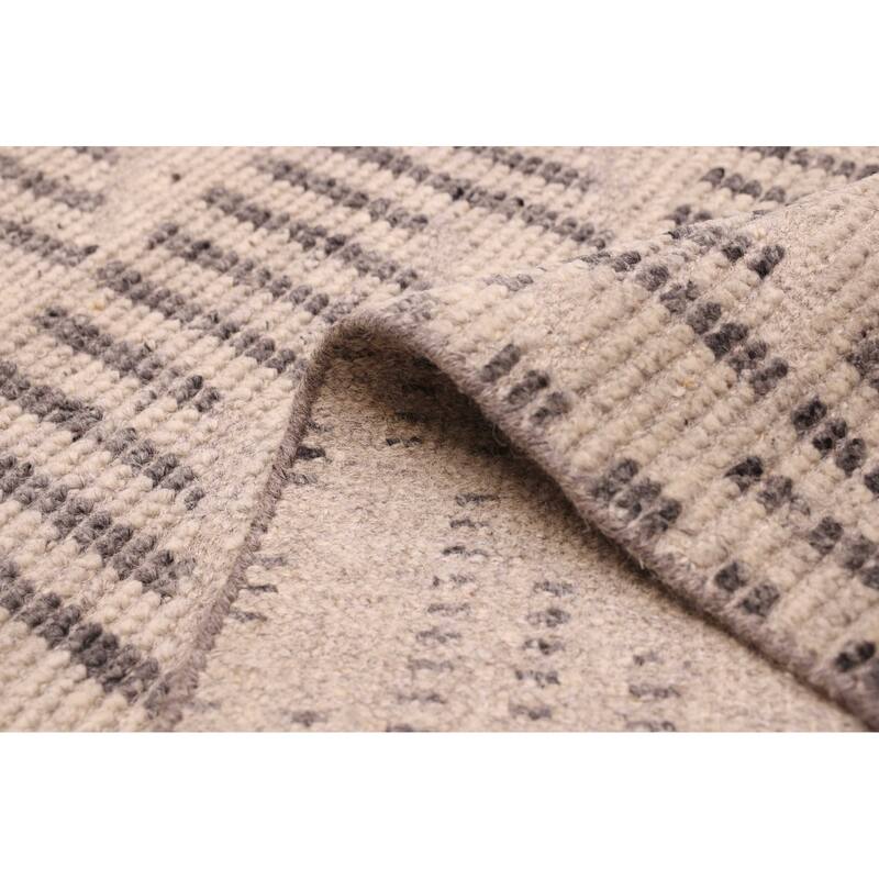 ECARPETGALLERY Hand-knotted Tangier Light Grey Wool Rug - 5'2 x 8'0