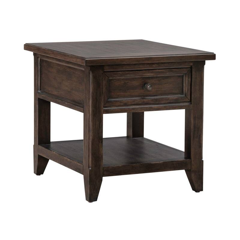 Paradise Valley Saddle Brown Rectangular End Table