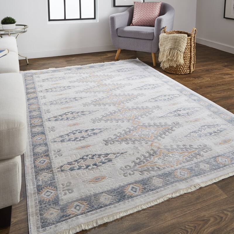 Xawa Floral Traditional Non Skid Stain Resistant Woven Area Rug By HomeRoots - 4' x 6'