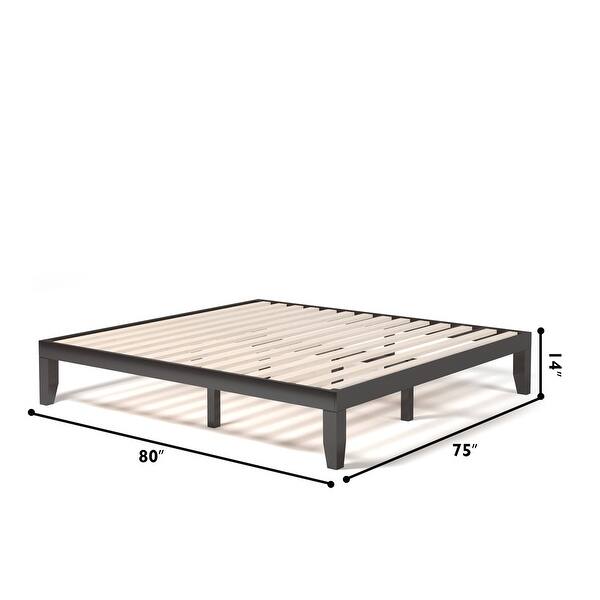 Costway King Size 14'' Wooden Bed Frame Mattress Platform Wood Slats ...