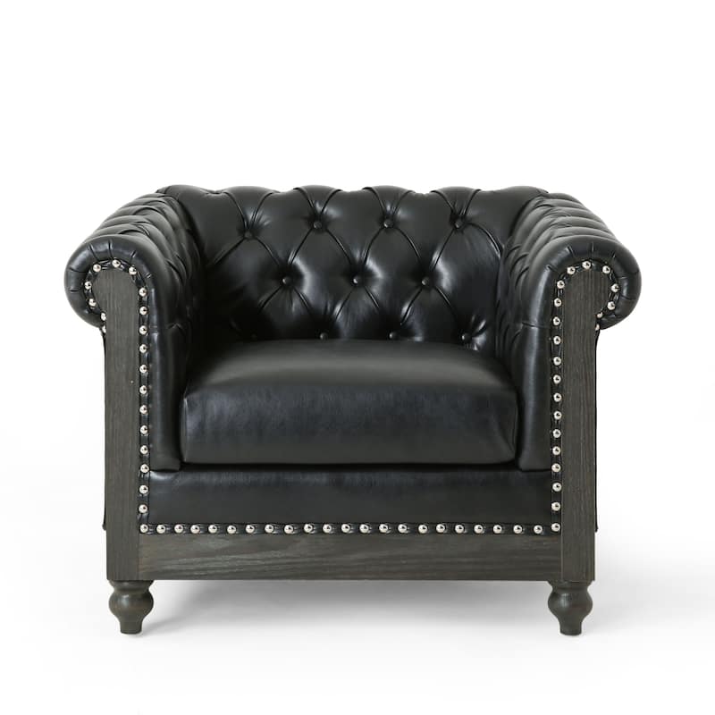 Castalia Chesterfield Tufted Club Chair by Christopher Knight Home - 39.00" L x 33.50" W x 28.00" H