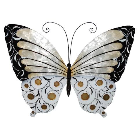 Butterfly Wall Decor Black Pearl And Gold (m2058) - 1 x 18 x 13