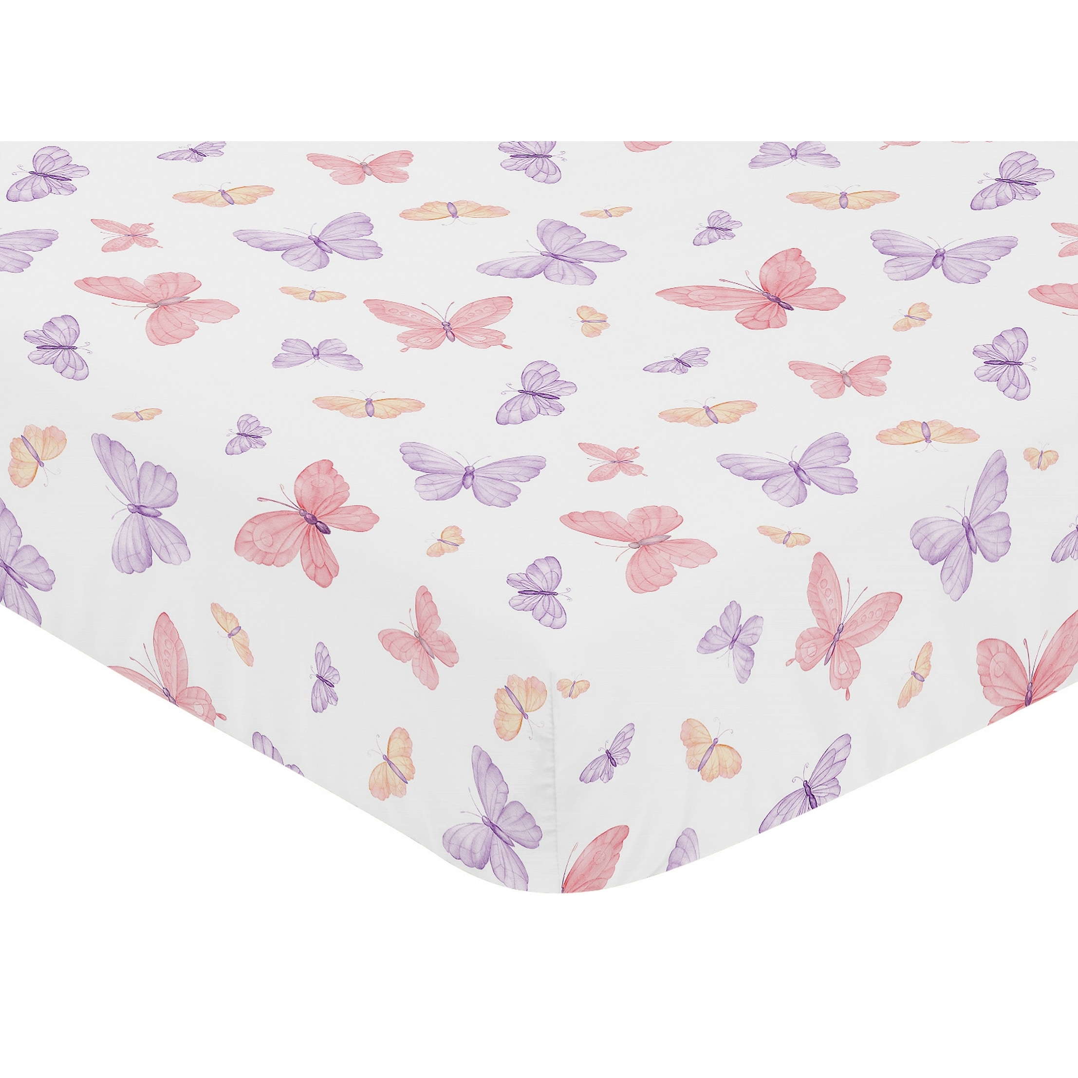 Purple and yellow crib bedding top