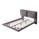 preview thumbnail 16 of 16, Full Size Upholstered Platform Bed with Sensor Light and 2 Large Backrests, Stylish Platform Bed with 2 sets of USB Port