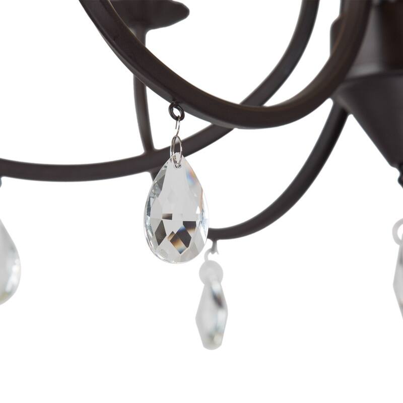Farmhouse 6-Light Traditional Candle Chandelier for Dining Room - 22.5" D x 25" H