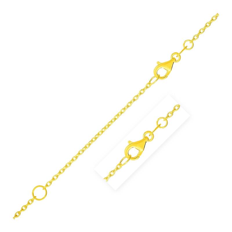 Extendable Cable Chain Necklace in 14k Yellow Gold (1.2mm) 18" Inches