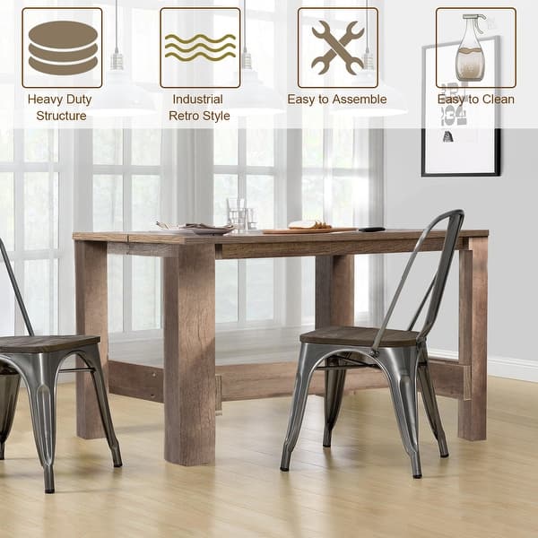 Shop Gymax Dining Table Counter Height Rectangular Kitchen Living