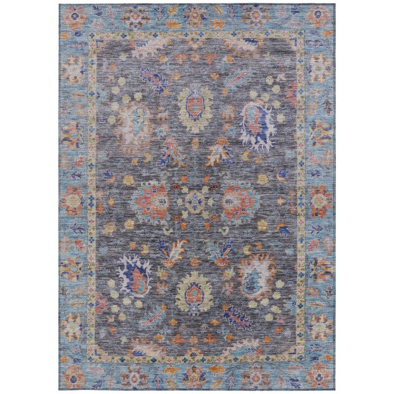HomeRoots Floral Traditional Rectangle Outdoor Rug