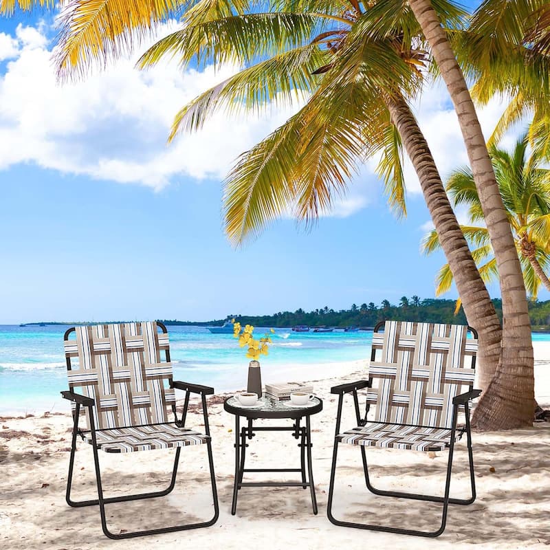2/4/6 PCS Patio Folding Chair Portable Lawn Chairs with Armrest