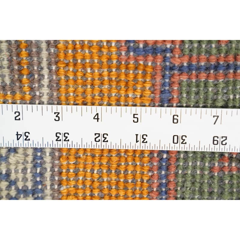 Hand Knotted Oriental 100% Wool Carpet Transitional All-Over Oranges & Rust Oushak Runner Rug - 8' 1'' X 2' 7''