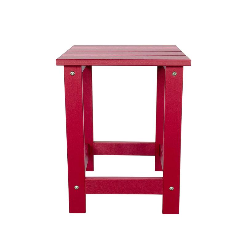 Mason Poly Resin Eco-Friendly All-Weather Square Patio Side Table