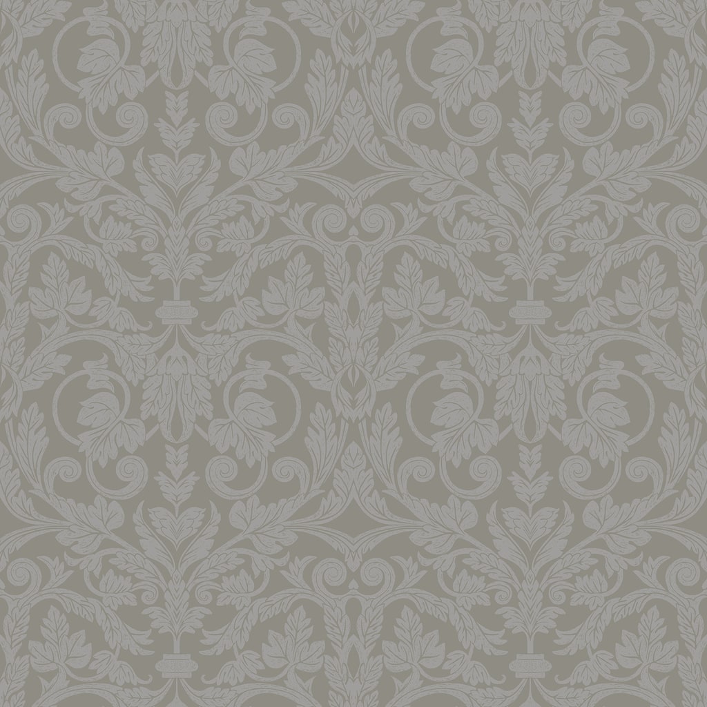 A-Street Prints Rosali Grey Scroll Damask Wallpaper