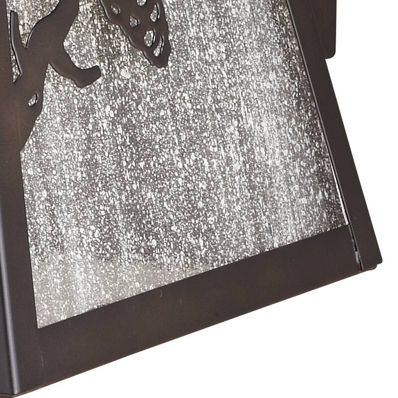 VAXCEL Whitebark 1-Light Rustic Pine Cone Outdoor Wall Sconce made of Durable Steel, Glass Shade, LED Compatible