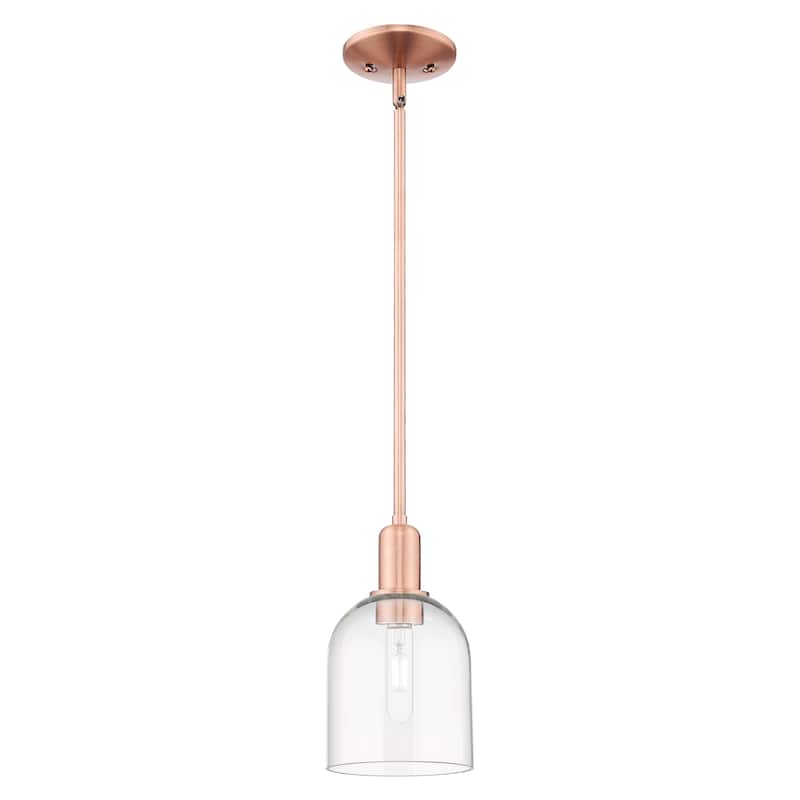 Innovations Lighting Endless Possibilities Arcadia - Bella - 1 Light 6" Stem Hung Mini Pendant - Clear/Antique Copper