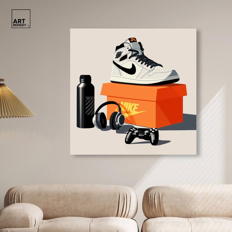 Important Sneaker Accessories Canvas by Art Remedy, Gallery Wrapped