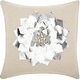 preview thumbnail 3 of 2, Mina Victory Home For The Holiday Metallic Pointsettia 16" x 16" Silver Indoor Throw Pillow