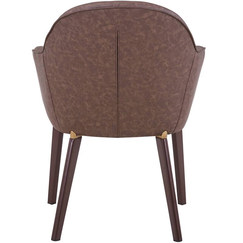 Elias Dining Chair Upholstered in Leather Velvet and Powder Coated Legs Set of 2