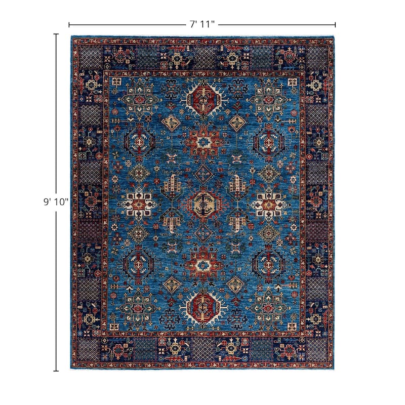 Serapi One-of-a-Kind Hand-Knotted Area Rug - Light Blue, 7' 11" x 9' 10" - 7' 11" x 9' 10"