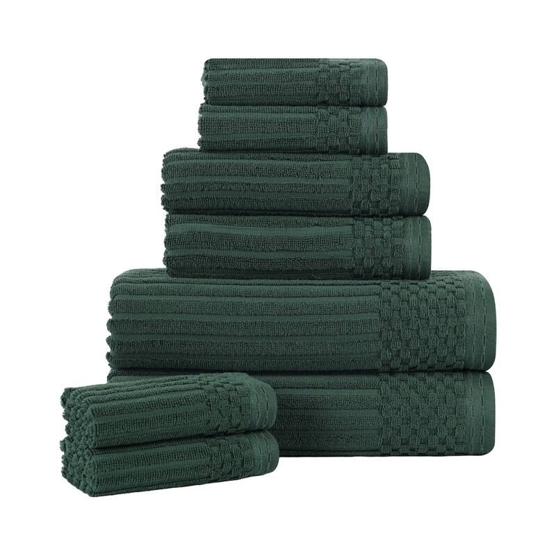 Superior Soho Ribbed Cotton 8-Piece Assorted Towel Set