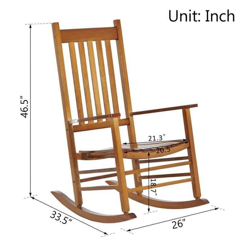 Grondin Indoor and Outdoor Rocking Chair with Solid Wood Frame, All