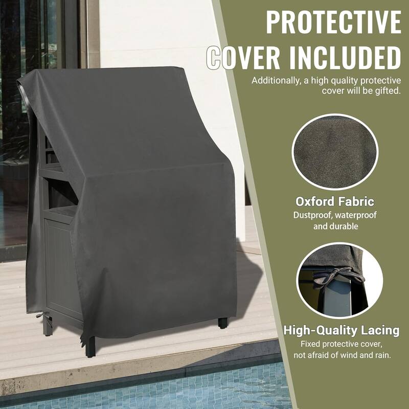 Outdoor Kitchen Island With Storage(no include stool)