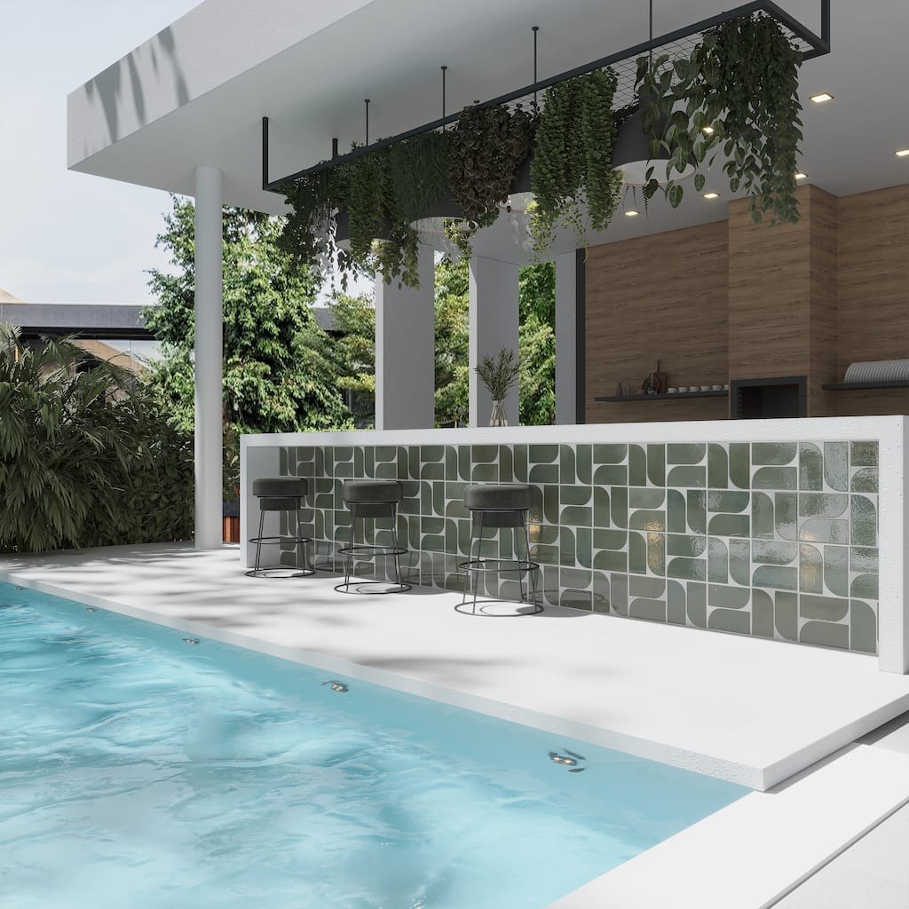 Cadence 8x8 Sage Green Gray Porcelain Square Motif Wall and Floor Tile (12.49 sq ft/case) - 29 Pack