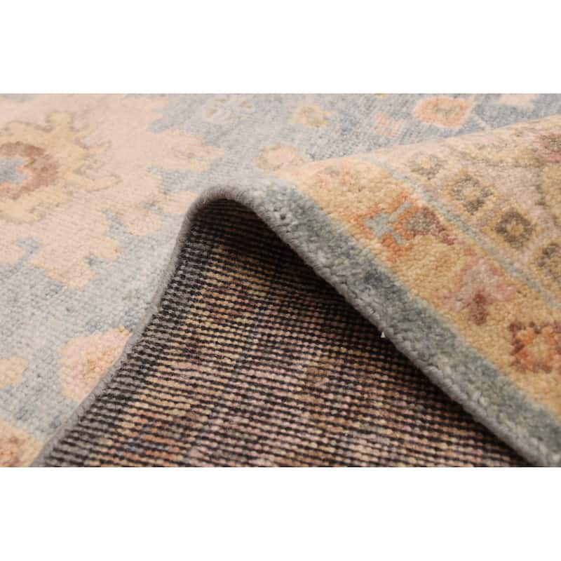 ECARPETGALLERY Hand-knotted Modern Oushak Light Denim Blue Wool Rug - 8'1 x 10'0