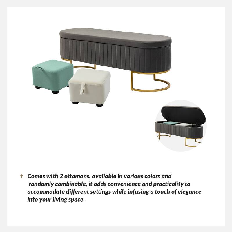 David Modern Upholstered Flip Top Storage Bench with Ottoman by HULALA HOME