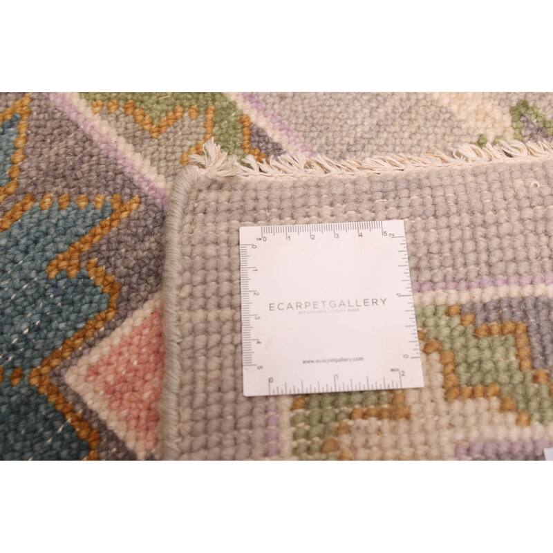 ECARPETGALLERY Hand-knotted Modern Oushak Grey Wool Rug - 9'11 x 13'10