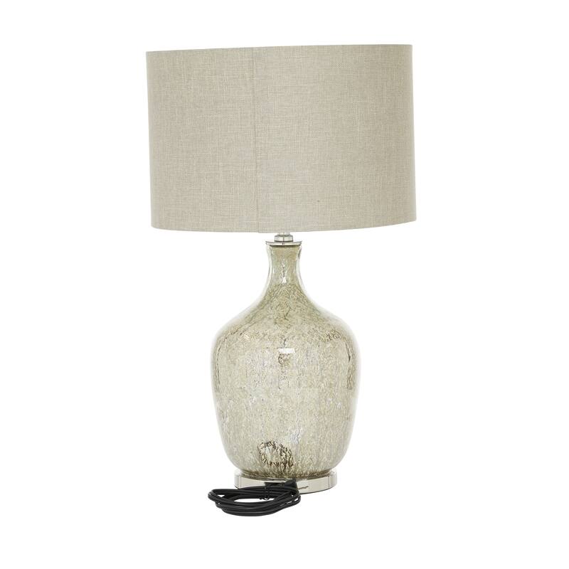 Silver Glass Room Table Lamp with Faux Mercury Glass Finish