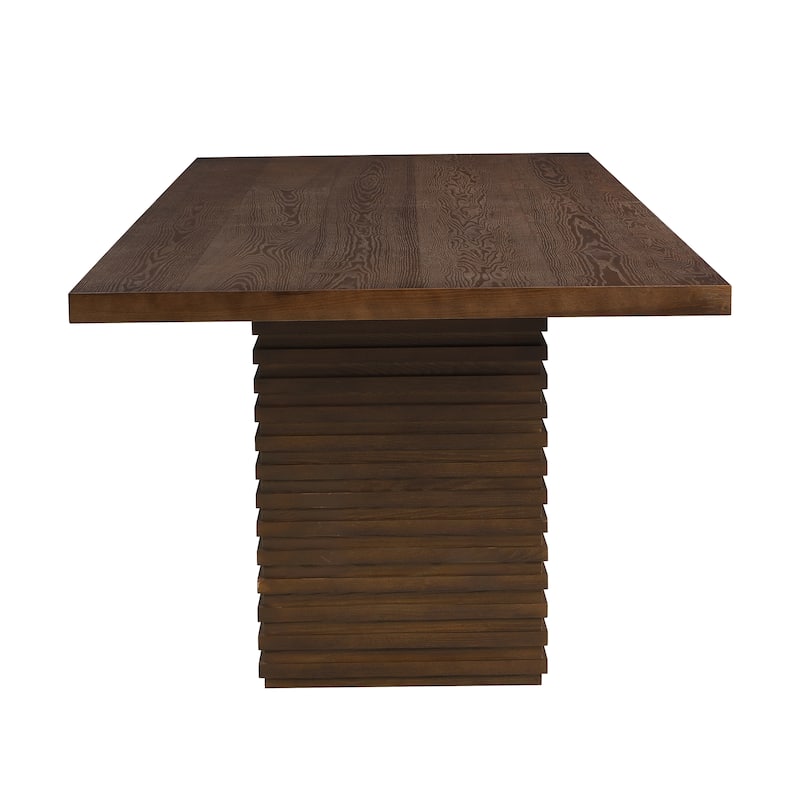 95-Inch Wood Dining Table with Double Pedestal Base, Seats 8-10