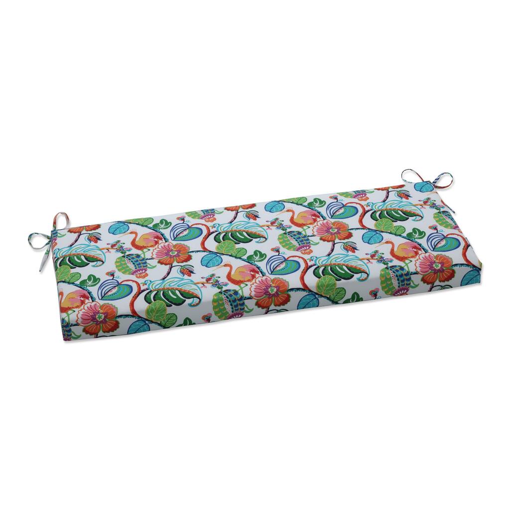 Pillow Perfect Outdoor | Indoor Tropical Fete Mult Bench Cushion 45 X 18 X 3