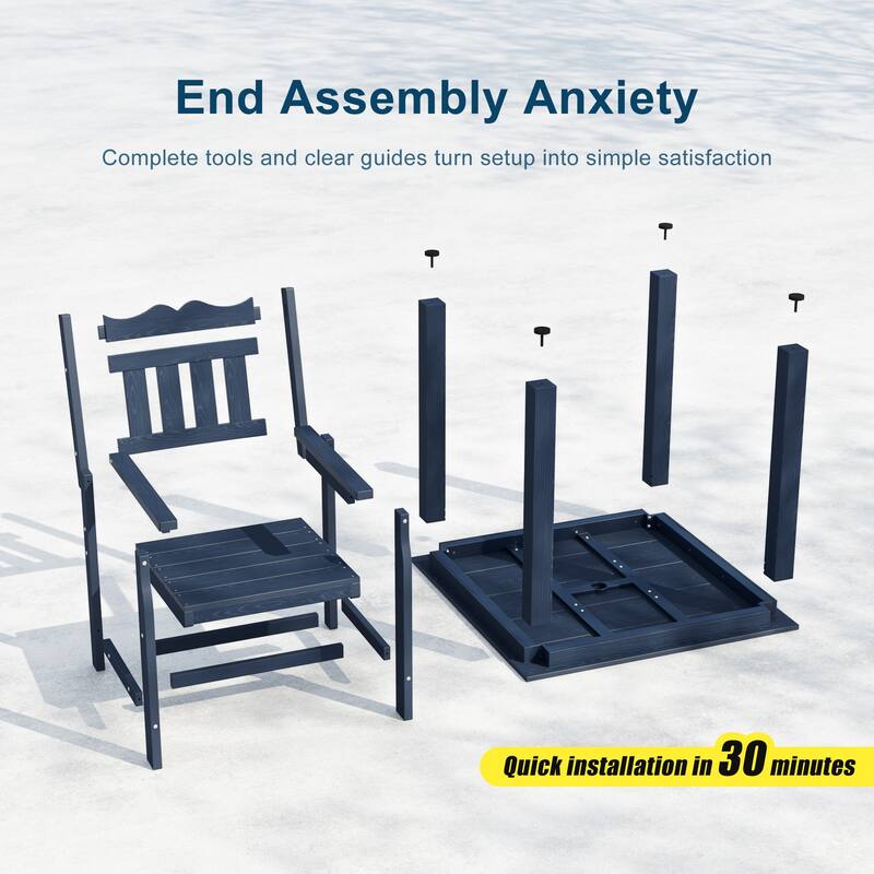 HIPS Outdoor Dining Set, Ergonomic Patio Chairs and Table(Set of 5)