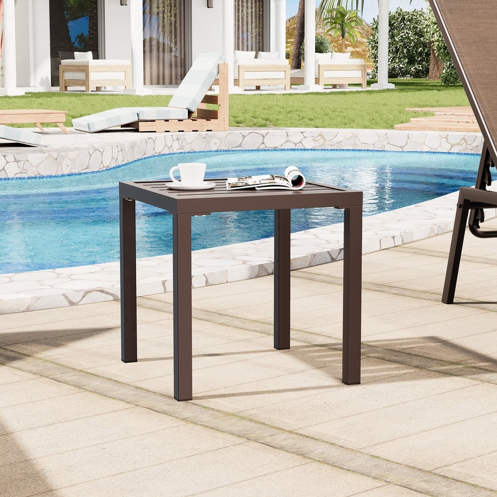 Outdoor Side Table Square Patio End Table