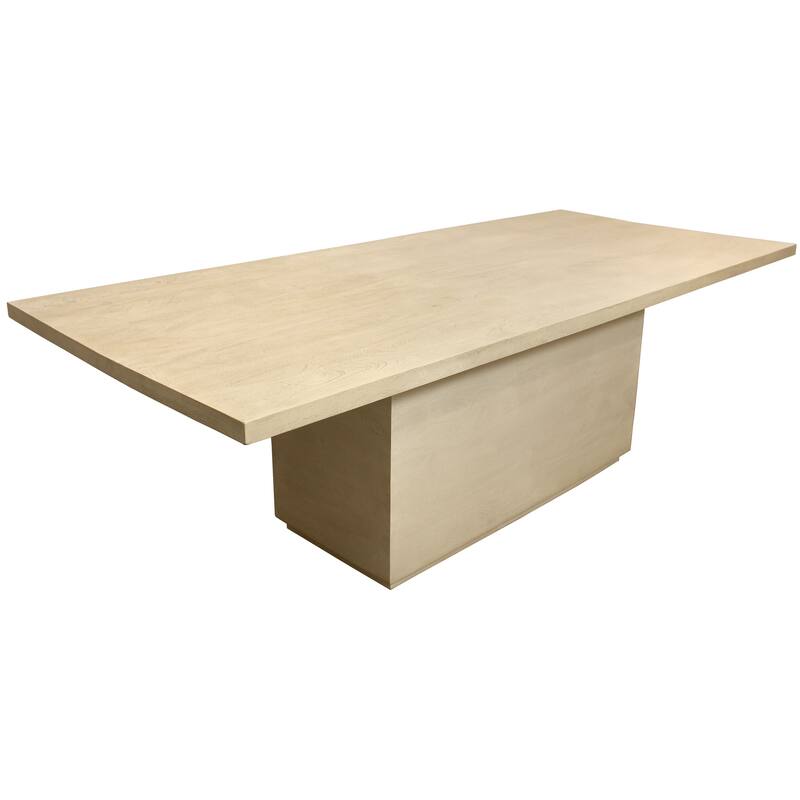 HomeRoots 84" Natural Solid Wood Pedestal Base Dining Table - 84 in. x 30 in. x 40 in.
