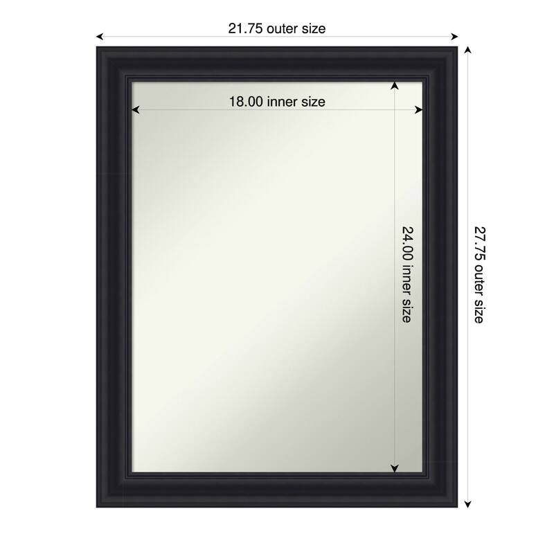 Dalat Non-Beveled Framed Wall Mirror - 22 x 28 in - Dalat Black