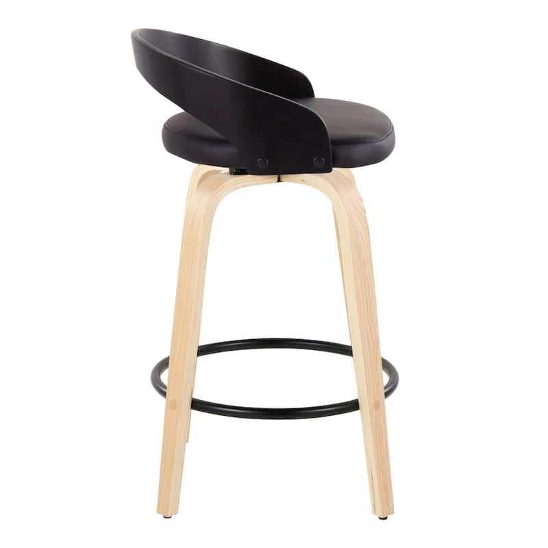 Carson Carrington Stavanger 26" Fixed-Height Counter Stool with Bent Wood Legs & Round Footrest (Set of 2)