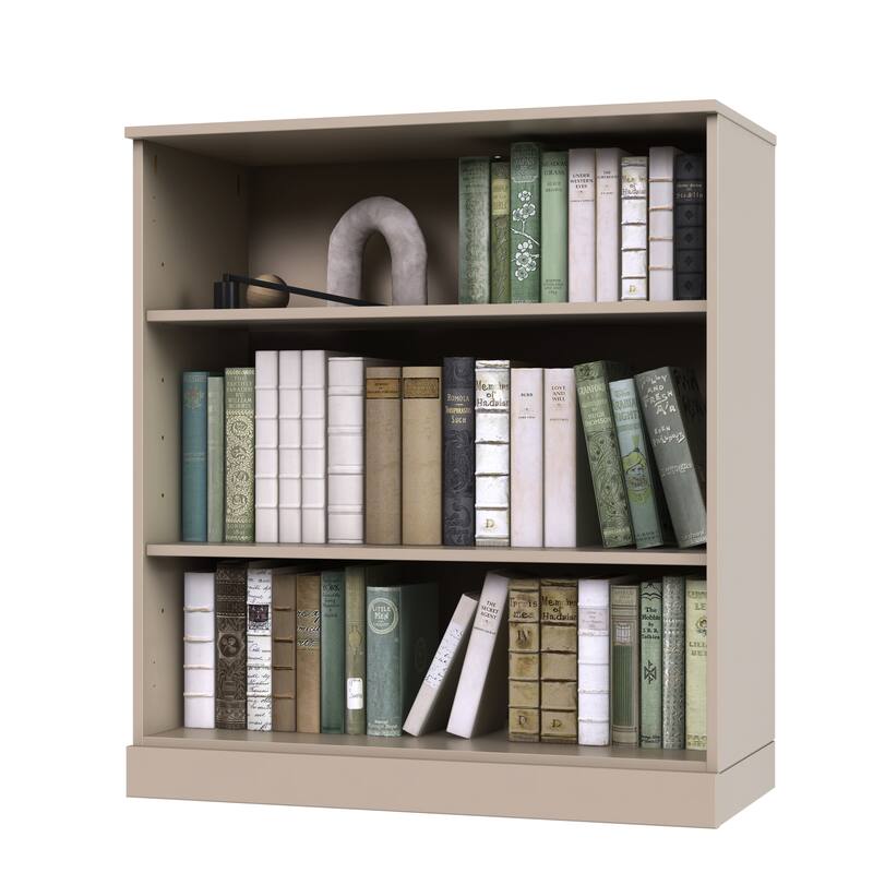 Palace Imports 100% Solid Wood 3-Shelf Bookcase, Adjustable Shelves, 32" Wide, 35.75" Tall