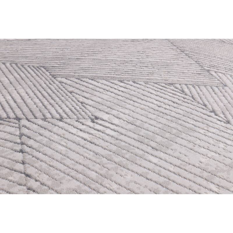 Nevada Collection Abstract Geometric Neutral Area Rug