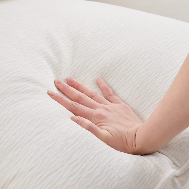 30x30x36" White Chenille Corner Module, 48 lbs, Spacious, High - Quality, Pure Foam Cushions, Flexible Combo